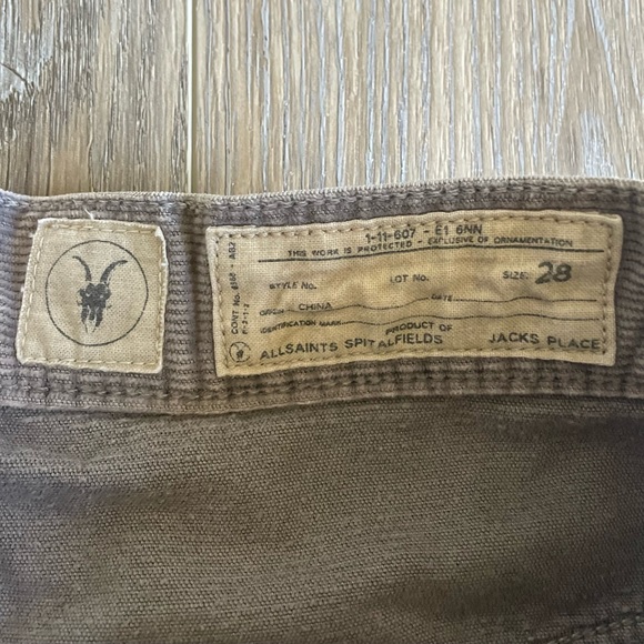 ❤️AllSaints Spitalfield, Jacks place, gray corduroy, pants 28 - Picture 8 of 11